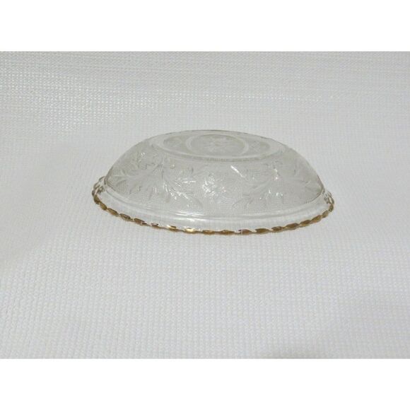 Anchor Hocking Gold Gilded Trim Vintage Oval Sandwich Glass Serving Bowl EAPG - Picture 6 of 10